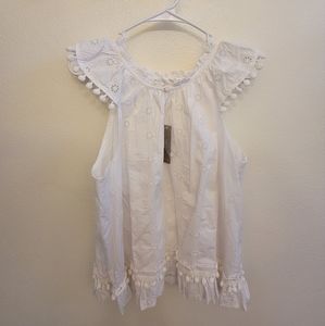 J. Crew Sleeveless Eyelet Blouse